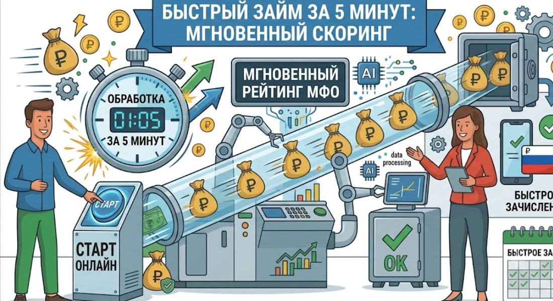 Быстрый займ за 5 минут: рейтинг МФО 2026 года с мгновенным одобрением