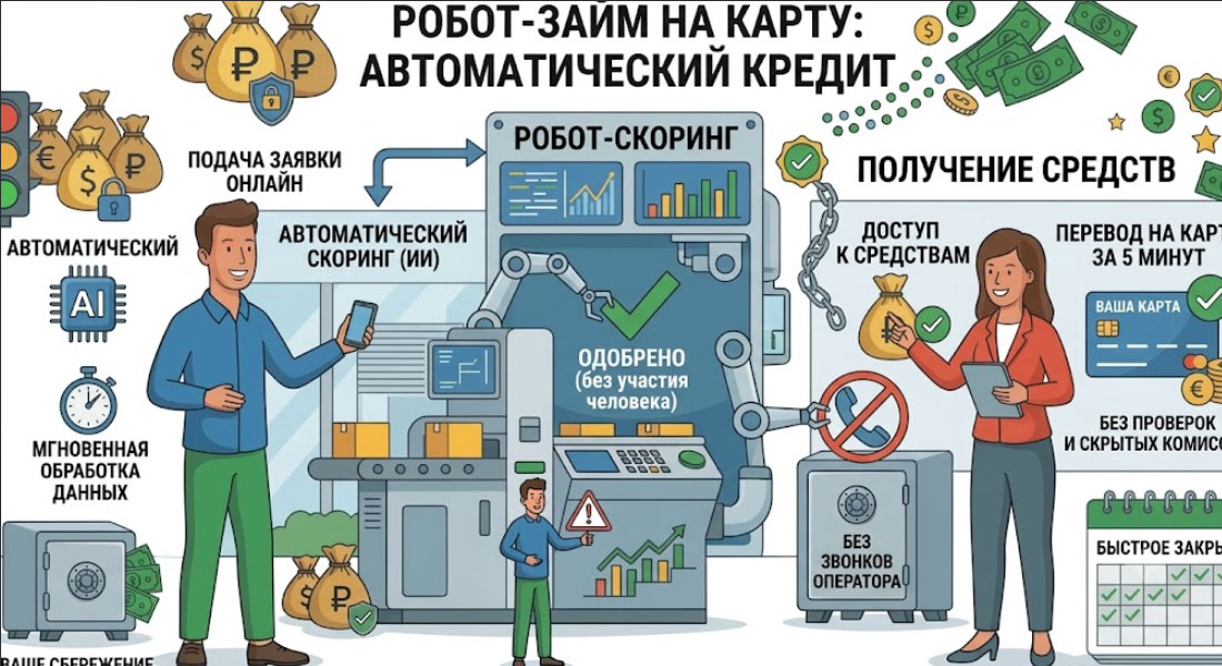 Робот-займ на карту без отказа и без звонков: как получить деньги в 2026 году