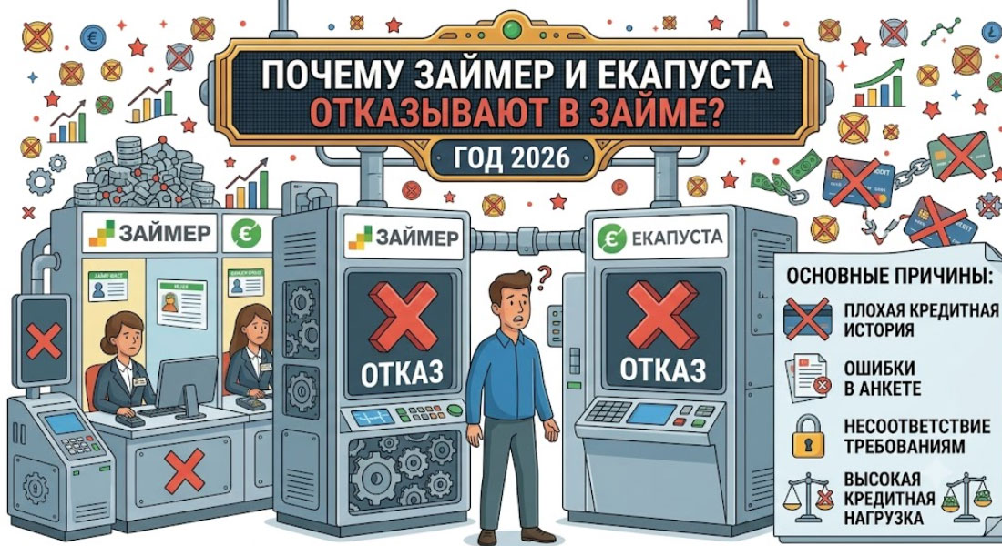 Причины отказов в Займер и Екапуста: 5 главных факторов и методы исправления в 2026 году